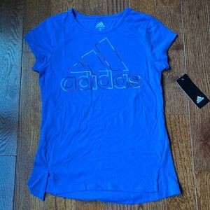 New with tags. Blue Adidas t-shirt. Girls large.